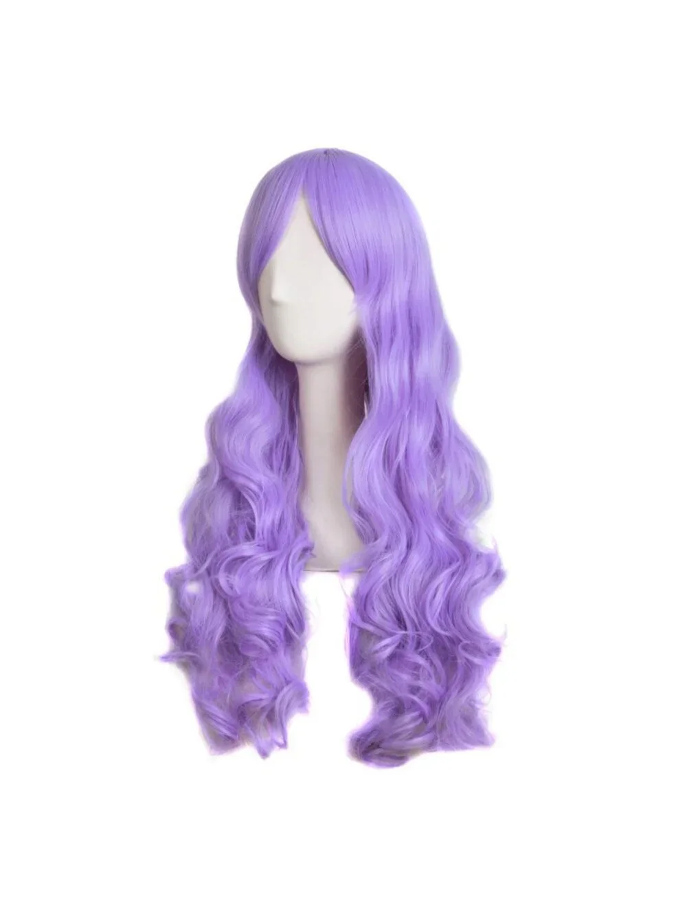 Women's Light Purple 28 Inch Lolita Long Curly 2 Ponytails Clip On Cosplay Wigs